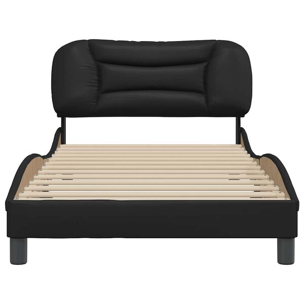 vidaXL Bed Frame without Mattress "Hvar" Black 100x203 cm Faux Leather