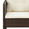 vidaXL 2 Piece Garden Lounge Set with Cushions Brown Poly Rattan