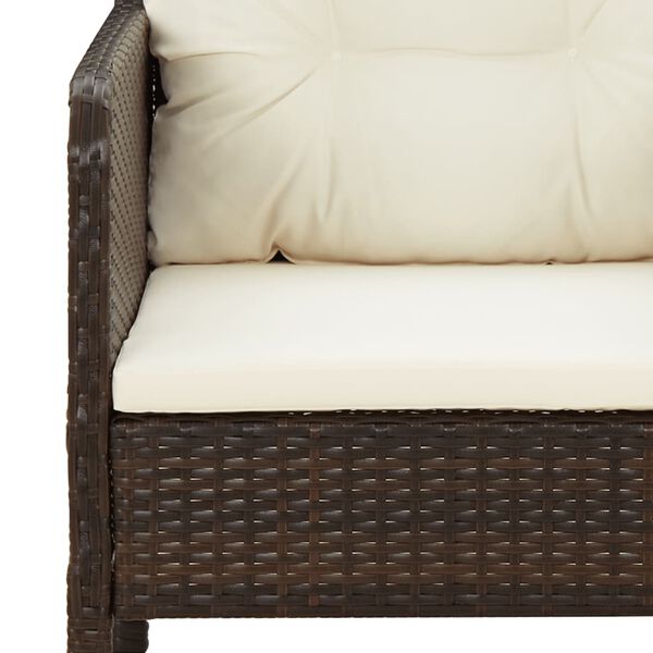 vidaXL 2 Piece Garden Lounge Set with Cushions Brown Poly Rattan