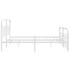 vidaXL Metal Bed Frame without Mattress with Footboard White 193x203cm