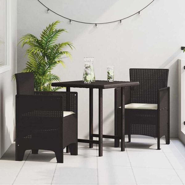 vidaXL Garden Chair 2 pcs Brown 53 x 49 x 85 cm PP