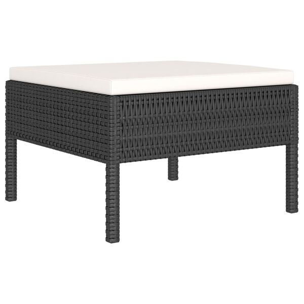 vidaXL 6 Piece Garden Lounge Set with Cushions Poly Rattan Black