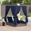 vidaXL Double Sun Lounger with Roof Grey 205 x 129 x 200 cm PE rattan
