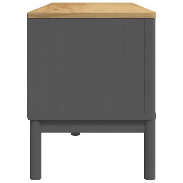 vidaXL TV Cabinet FLORO Grey 114x43x55 cm Solid Pine Wood