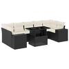 vidaXL 8 Piece Garden Sofa Set with Cushions Black Poly Rattan