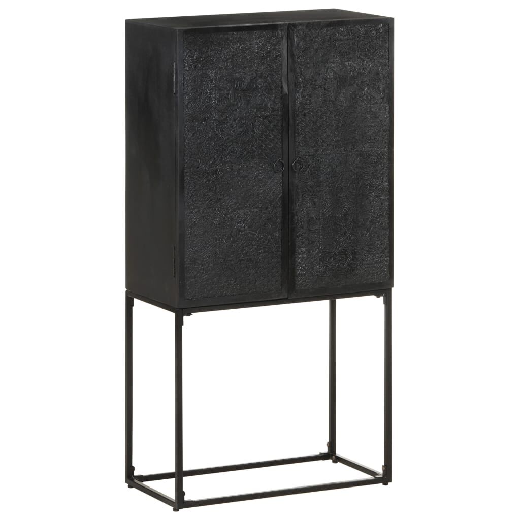 vidaXL Sideboard Black 60x30x120 cm Solid Acacia and Mango Wood