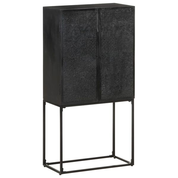 vidaXL Sideboard Black 60x30x120 cm Solid Acacia and Mango Wood