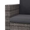 vidaXL 2 Piece Garden Lounge Set with Cushions Poly Rattan Grey