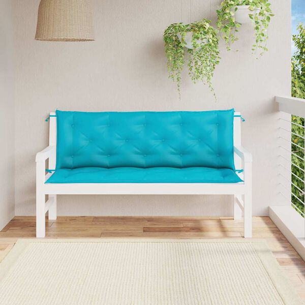 vidaXL Garden Bench Cushions 2pcs Turquoise 150x50x7cm Fabric