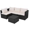 vidaXL 5 Piece Garden Lounge Set with Cushions Poly Rattan Black