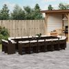 vidaXL 17 Piece Garden Dining Set with Cushions Brown Poly Rattan