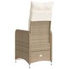 vidaXL Reclining Garden Chair with Cushions Beige Poly Rattan