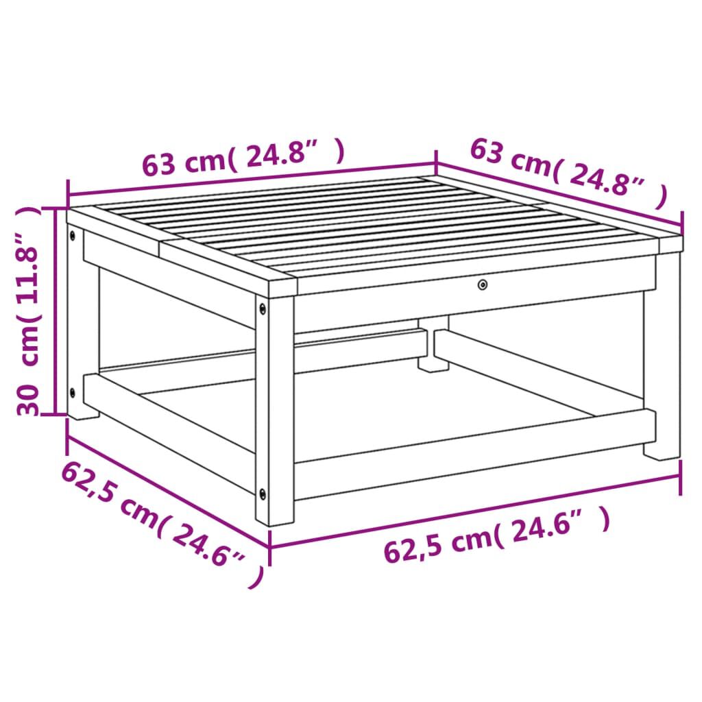 vidaXL Garden Table 63x63x30 cm Solid Wood Acacia