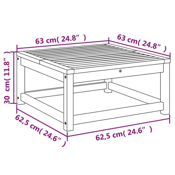 vidaXL Garden Table 63x63x30 cm Solid Wood Acacia