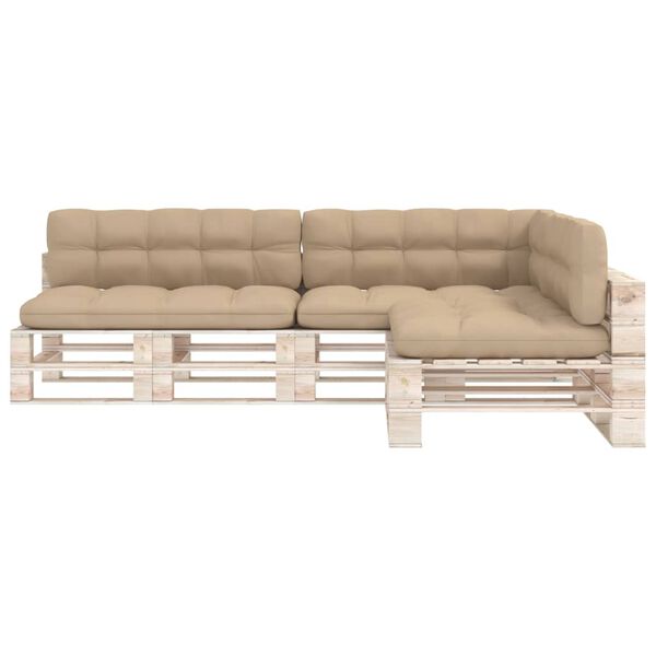 vidaXL Pallet Sofa Cushions 7 pcs Beige
