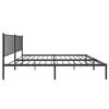 vidaXL Metal Bed Frame without Mattress with Headboard Black 193x203cm