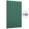 vidaXL Roof Panels 36 pcs Galvanised Steel Green 60x36 cm
