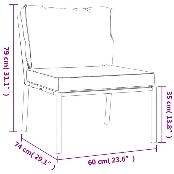 vidaXL Garden Chairs with Sand Cushions 2 pcs 60x74x79 cm Steel