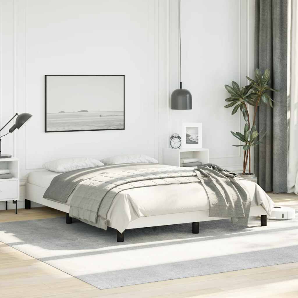 vidaXL Bed Frame without Mattress White 137x190 cm Full Faux Leather