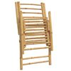 vidaXL 4 Piece Folding Reclining Chairs with Cream White Cushions Bamboo