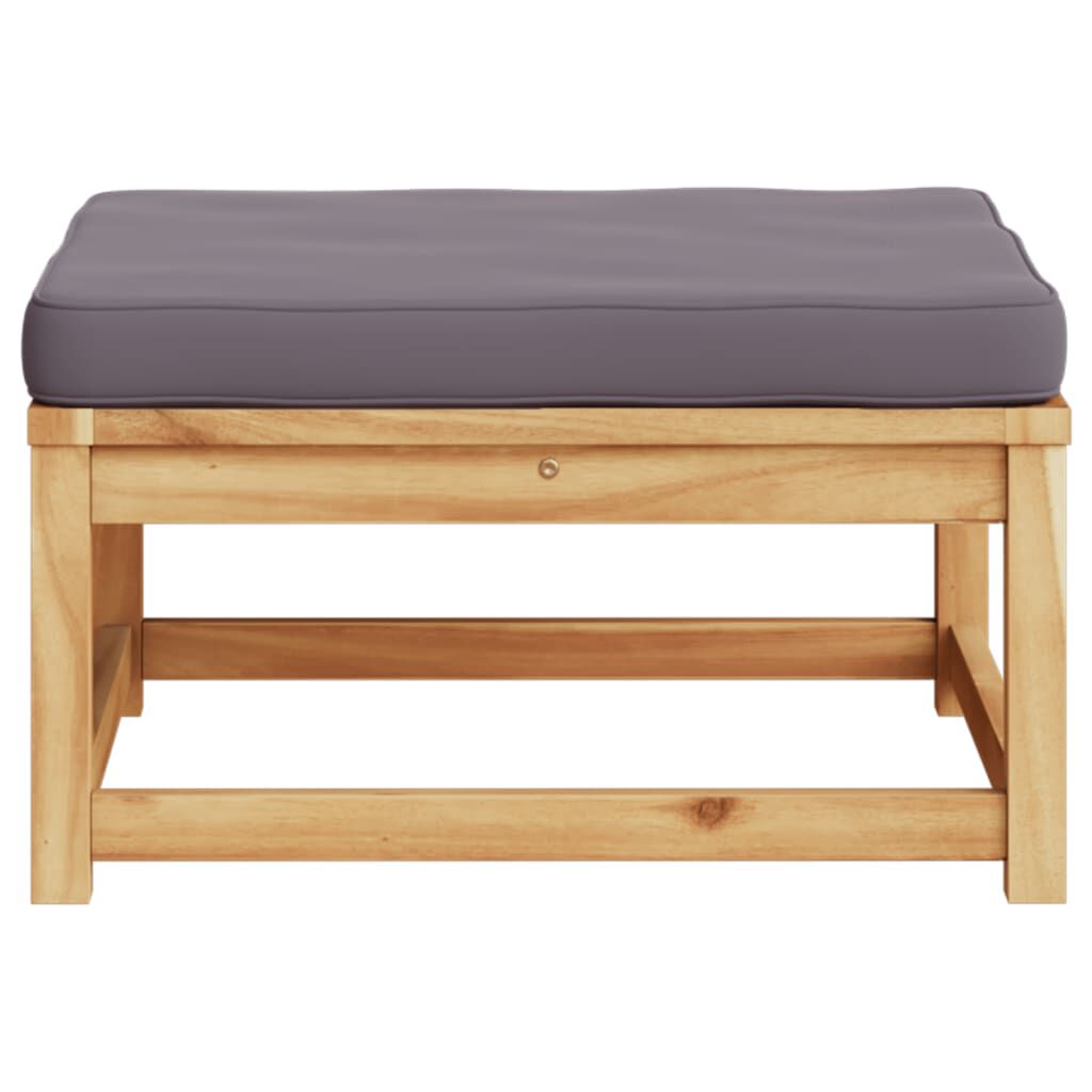 vidaXL Garden Footstool with Cushions Solid Wood Acacia