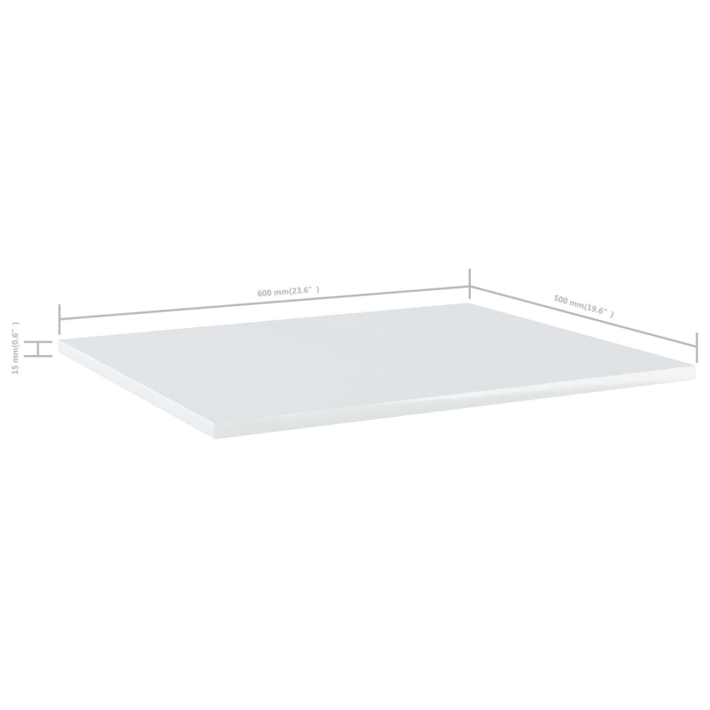 vidaXL Bookshelf Boards 8 pcs High Gloss White 60x50x1.5 cm Engineered Wood