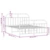 vidaXL Metal Bed Frame without Mattress with Footboard White 135x190cm