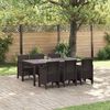 vidaXL Garden Dining Set 7 pcs Brown Polt rattan