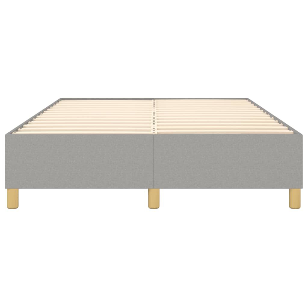 vidaXL Bed Frame without Mattress Light Grey Queen Fabric (US Only)