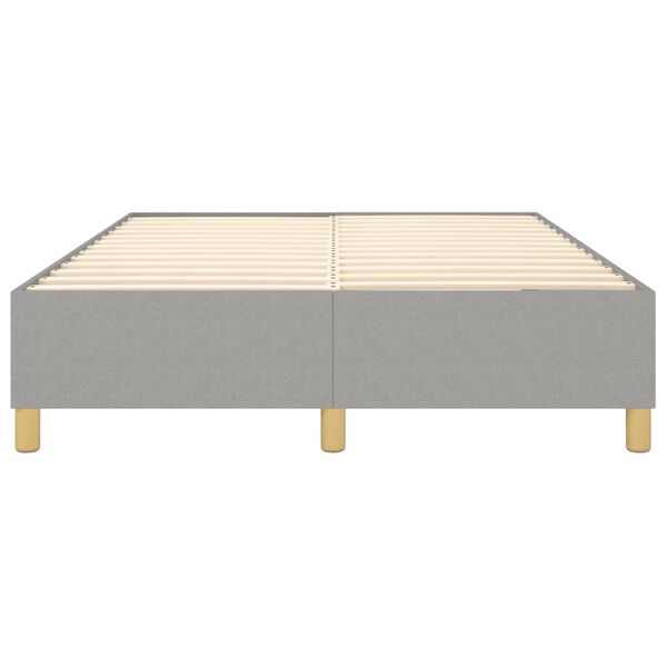 vidaXL Bed Frame without Mattress Light Grey Queen Fabric (US Only)