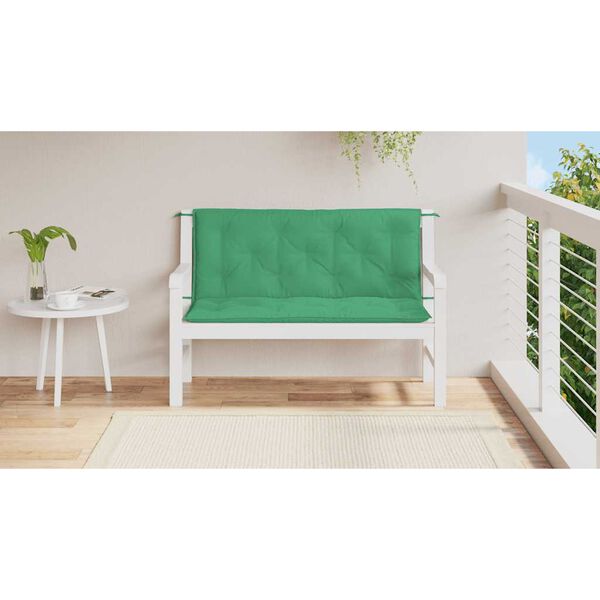 vidaXL Garden Bench Cushion Green 120x(50+50)x7cm Oxford Fabric