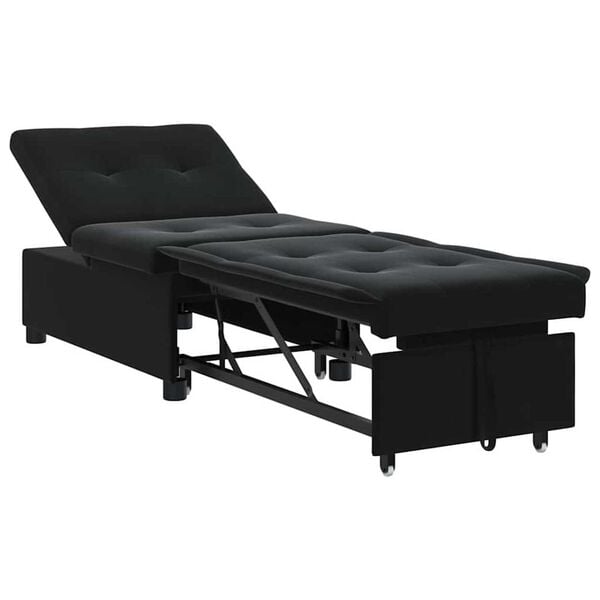 vidaXL Sofa Bed Black 67 x 194 x 38 cm Velvet