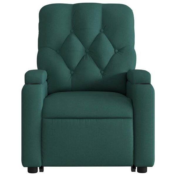 vidaXL Electric Stand up Massage Recliner Chair Dark Green Fabric
