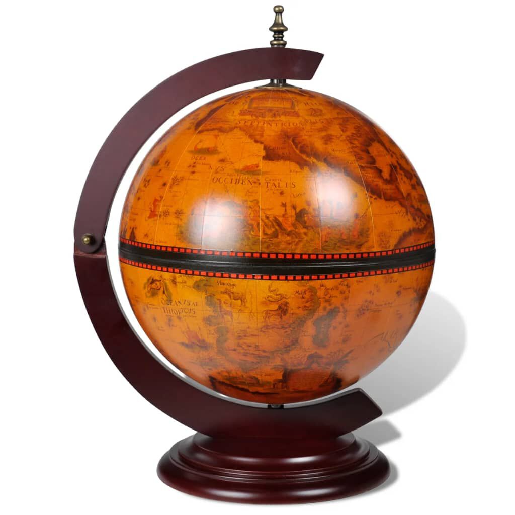 vidaXL Tabletop Globe Bar Wine Stand Wood
