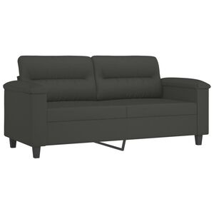 vidaXL 2-Seater Sofa Dark Grey 140 cm Microfibre Fabric
