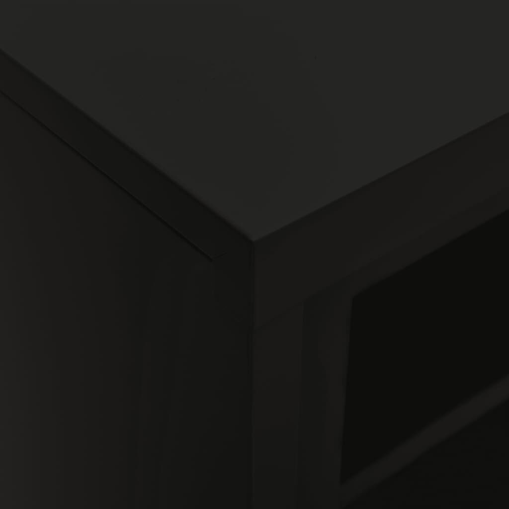 vidaXL Sliding Door Cabinet Black 90x40x90 cm Steel