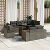vidaXL 9 Piece Garden Sofa Set with Cushions Grey Poly Rattan