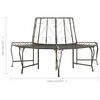 vidaXL Garden Half Round Tree Bench 160 cm Steel