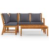 vidaXL 4 Piece Garden Lounge Set with Cushion Solid Acacia Wood