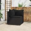 vidaXL Garden Corner Sofa with Cushions Black Poly Rattan