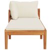 vidaXL Sun Lounger with 1 Armrest Cream White Solid Acacia Wood