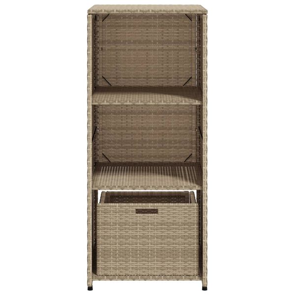 vidaXL Garden Storage Cabinet Beige 50x55x115 cm Poly Rattan