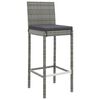 vidaXL 7 Piece Garden Bar Set with Cushions Grey Poly Rattan