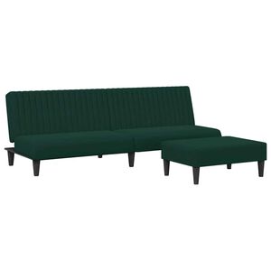 vidaXL 2 Piece Sofa Set Dark Green Velvet