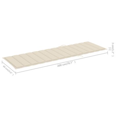 vidaXL 2-Person Garden Sun Lounger with Cushion Grey Solid Acacia Wood
