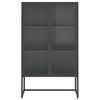 vidaXL Highboard Anthracite 80x35x135 cm Steel and Tempered Glass