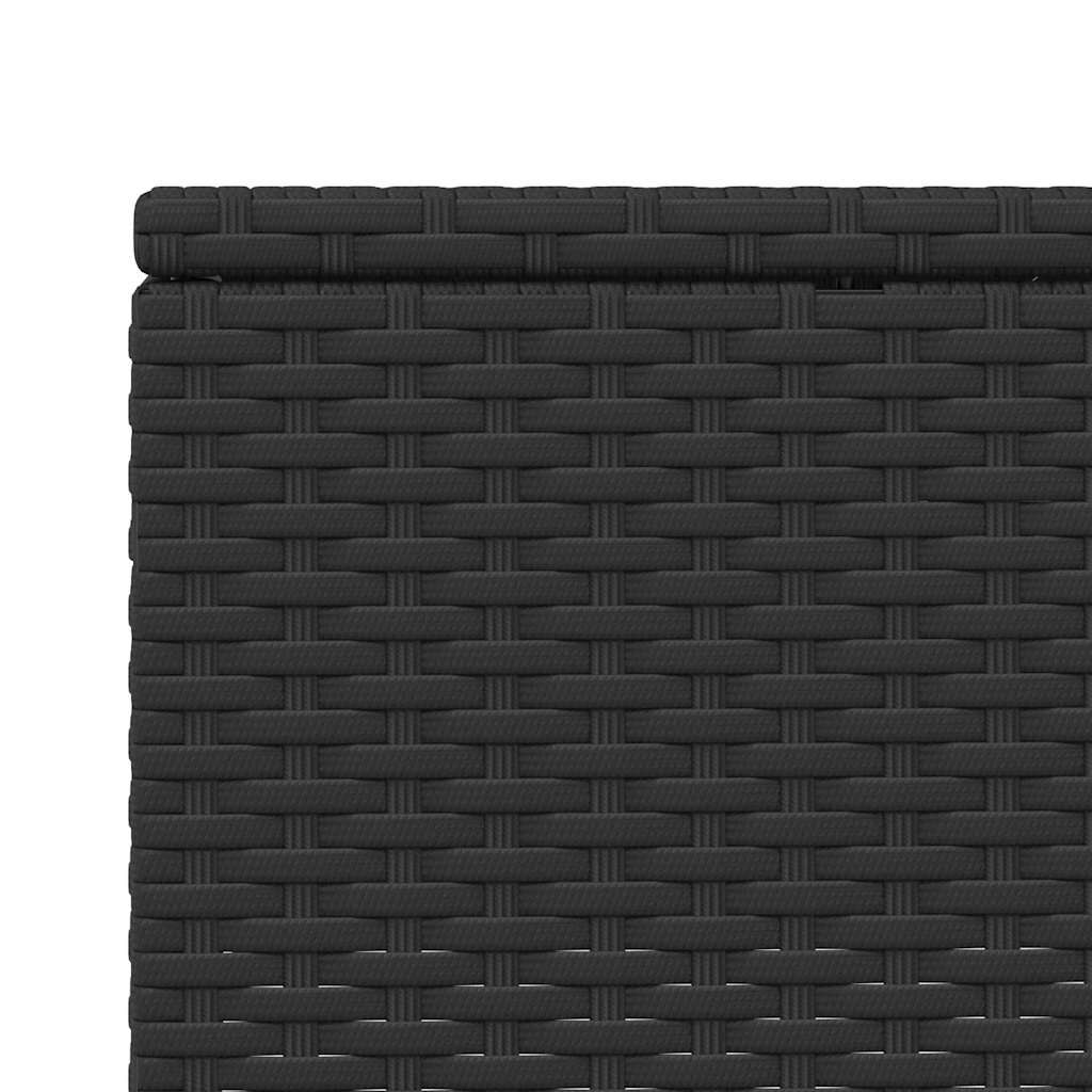 vidaXL Sunbed with Floating Cushion Black Poly Rattan
