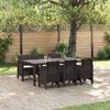 vidaXL Garden Dining Set 7 pcs Brown Polt rattan