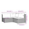 vidaXL 3 Piece Garden Lounge Set with Cushions Brown Poly Rattan