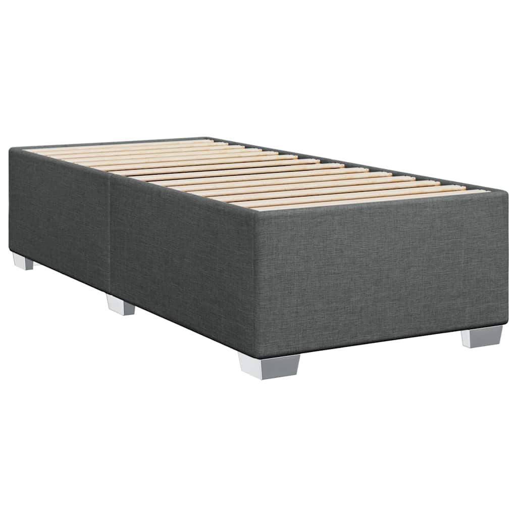 vidaXL Bed Frame without Mattress Dark Grey Twin Fabric